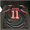 Image 1 : BRANDON AIYUK SIGNED 49ERS BLACK PRO STYLE JERSEY (BECKETT COA)