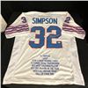 Image 1 : O.J. SIMPSON SIGNED BILLS PRO STYLE CAREER STATS JERSEY (JSA COA)