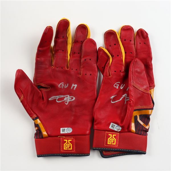 Lot of (2) Dexter Fowler Signed Game-Used Nike Batting Gloves Inscribed "GU 17" (MLB Hologram)