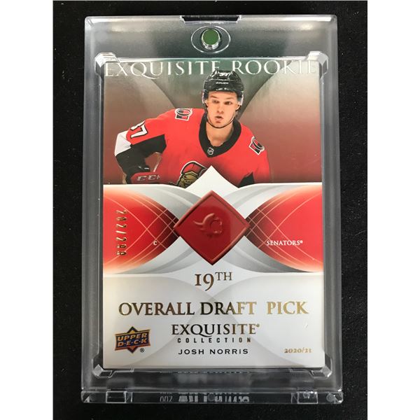 Josh Norris 20/21 UD Exquisite Collection Rookie Draft Pick 202/299