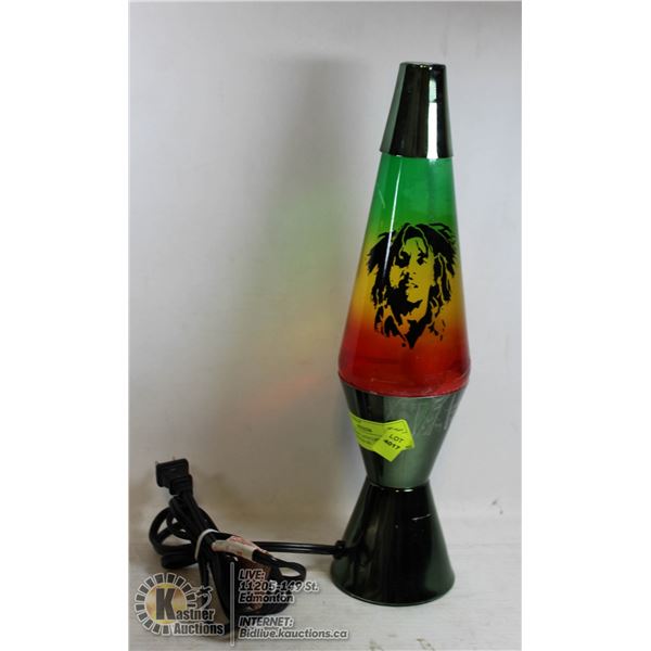BOB MARLEY LAVA LAMP WITH ON/OFF SWITCH ON