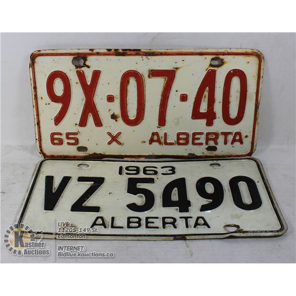 VINTAGE ALBERTA LICENSED PLATES