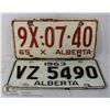 Image 1 : VINTAGE ALBERTA LICENSED PLATES