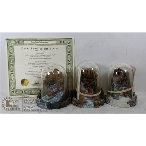 FRANKLIN MINT 3 SCULPTURES BY