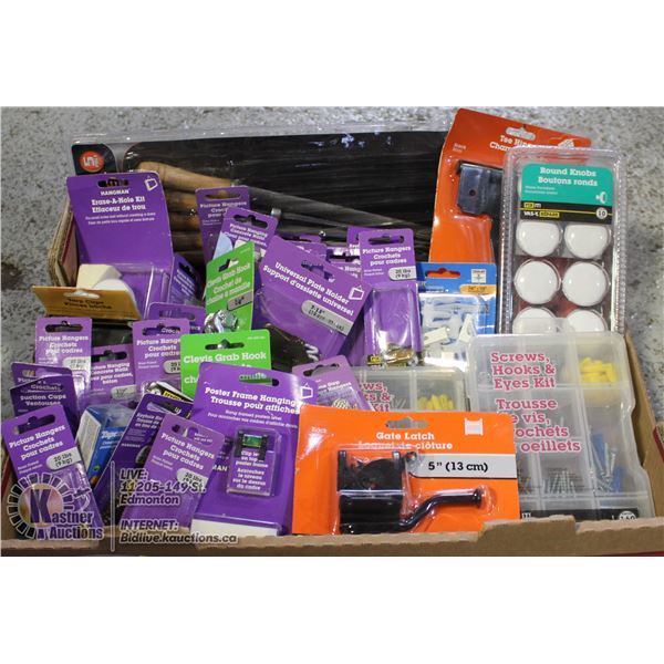 LARGE FLAT OF ASSORTED HOUSEHOLD HARDWARES