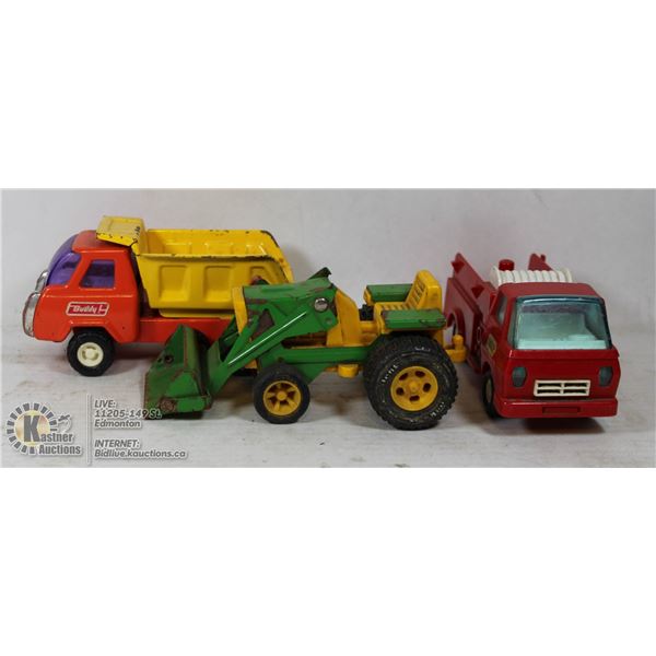 SET OF 3 VTG DIECAST VEHICLE MODELS TONKA, BUDDY