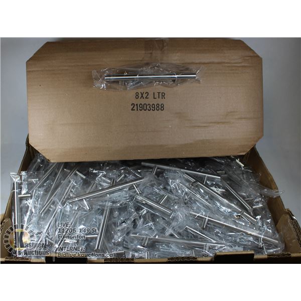 LARGE FLAT OF STAINLESS DRAWER / CUPBOARD PULLS