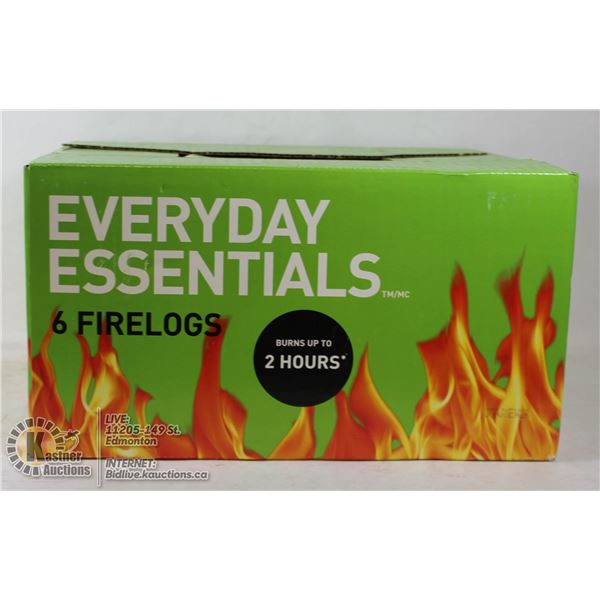FIRE LOGS- CASE OF 6- EVERYDAY ESSENTIALS BRAND