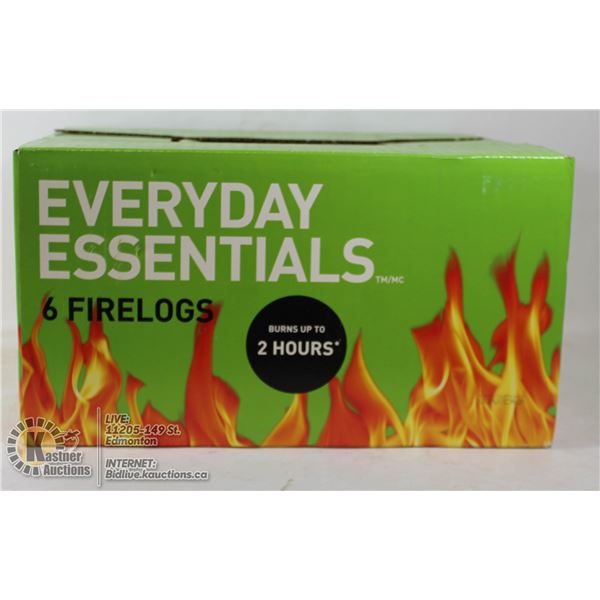 FIRE LOGS- CASE OF 6- EVERYDAY ESSENTIALS BRAND