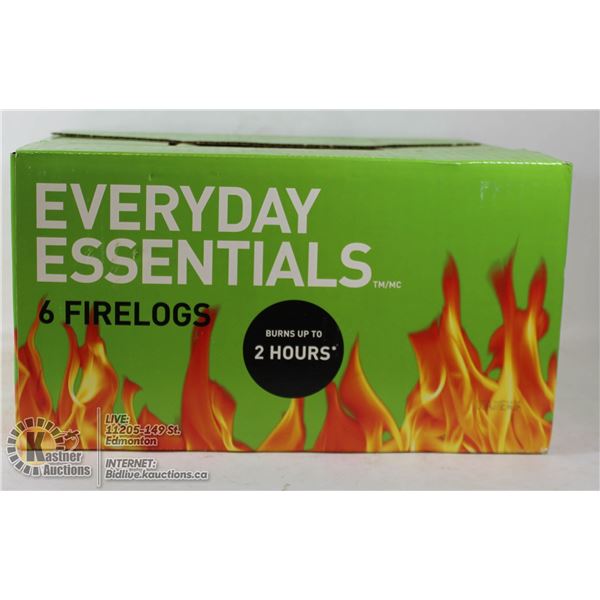 FIRE LOGS- CASE OF 6- EVERYDAY ESSENTIALS BRAND