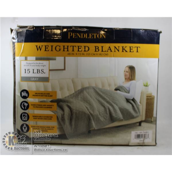 PENDLETON WEIGHTED BLANKET 15 LBS 48" X 72" BEIG