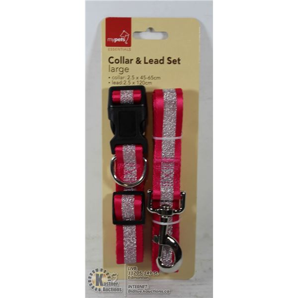 NEW LARGE DOG COLLAR AND LEAD SET