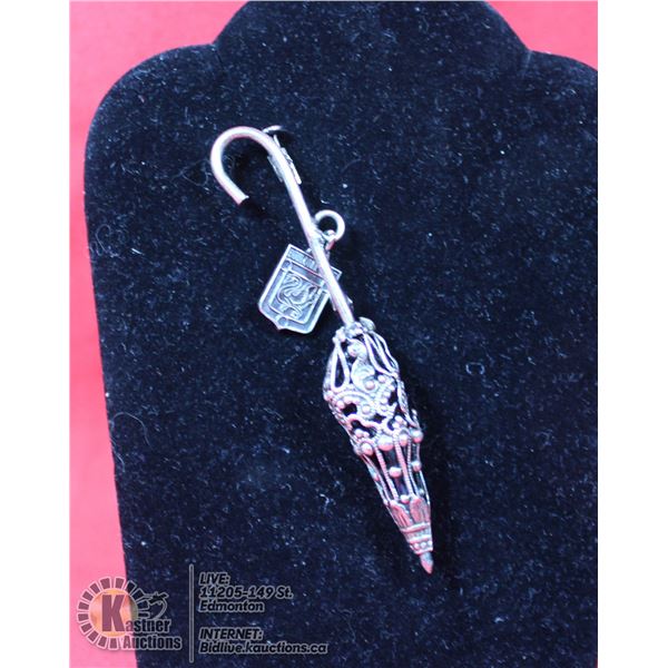 STERLING SILVER NANNY BROOCH SIGNED.