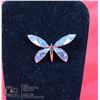 Image 1 : A VINTAGE 1960S ENAMEL RAINBOW COLORED BUTTERFLY