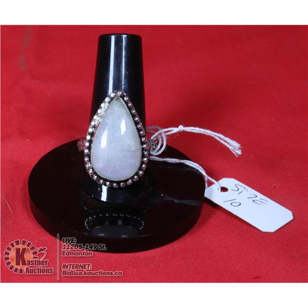 #73-NATURAL MOONSTONE RING SIZE 10