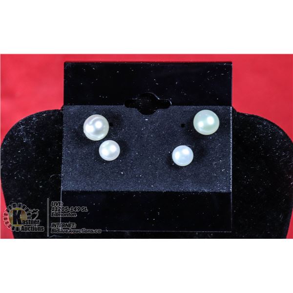#104-FRESH WATER PEARL STUD EARRINGS 7.5mm-6.4mm