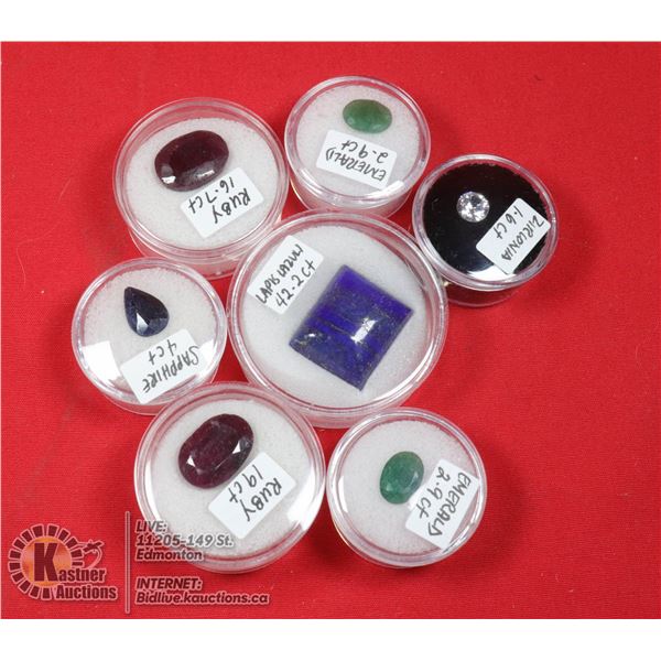X7 GEMSTONES RUBY, EMERALD, SAPPHIRE, LAPIS