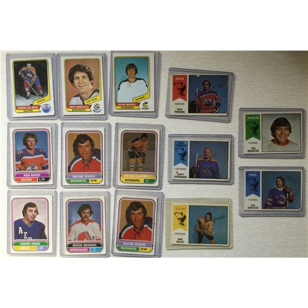 "14 WHA HOCKEY CARDS 1975-1977  INCLUDING 3