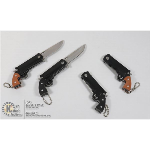 LOT OF 4 NEW MINI REVOLVER KNIVES