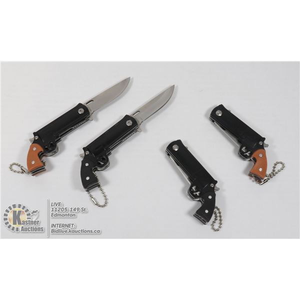 LOT OF 4 NEW MINI REVOLVER KNIVES