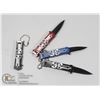 Image 1 : 4 NEW MINI SKULL KNIVES - 2 BLACK, 1 RED, 1 BLUE