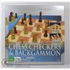 Image 1 : 3-1 GAME SET INCLUDES CHESS, CHECKERS &