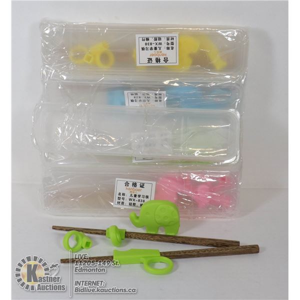 LOT OF 5 BEGINNER CHOPSTICK SETS