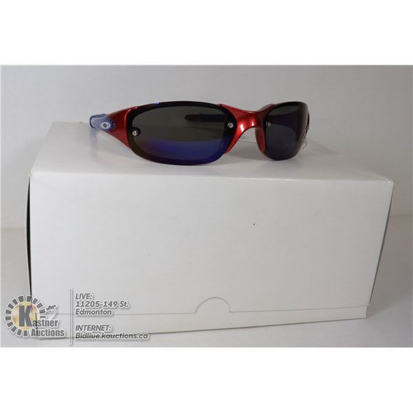 CASE OF 12 OAKLEY STYLE SUNGLASSES RED & BLACK