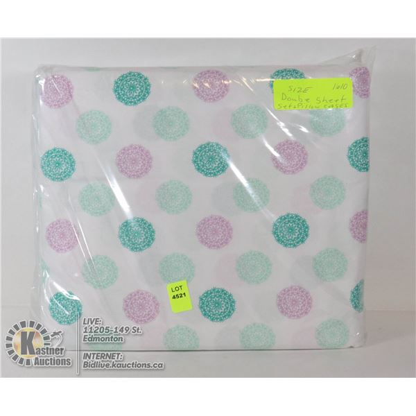 SHEET SET WITH 2 PILLOWCASES - SIZE DOUBLE