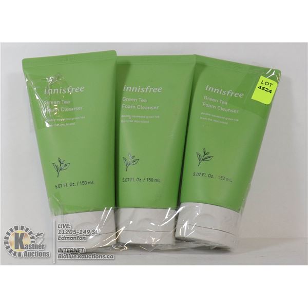 3 BOTTLES OF INNISFREE GREEN TEA FOAM CLEANSER