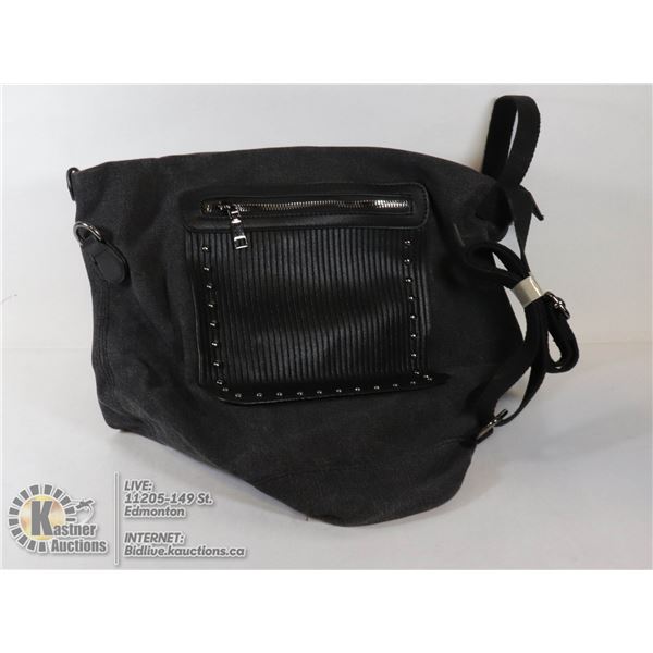 NEW CANVAS & FAUX CROC SKIN TOTE BAG