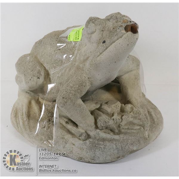 OUTDOOR CEMENT FROG WITH WATER SPOUT MOUTH