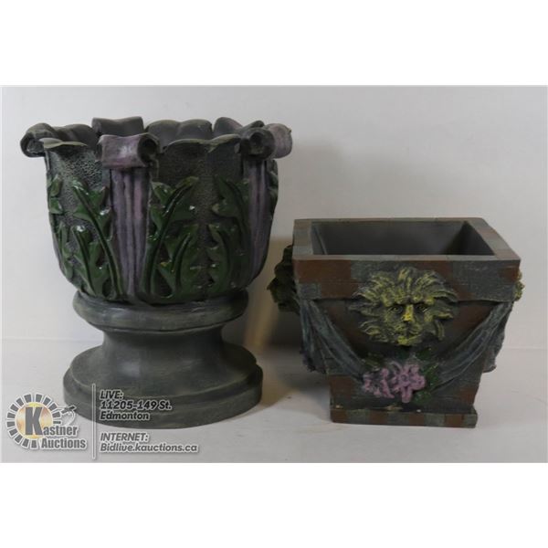 2PK FLORAL PLANTER PIT