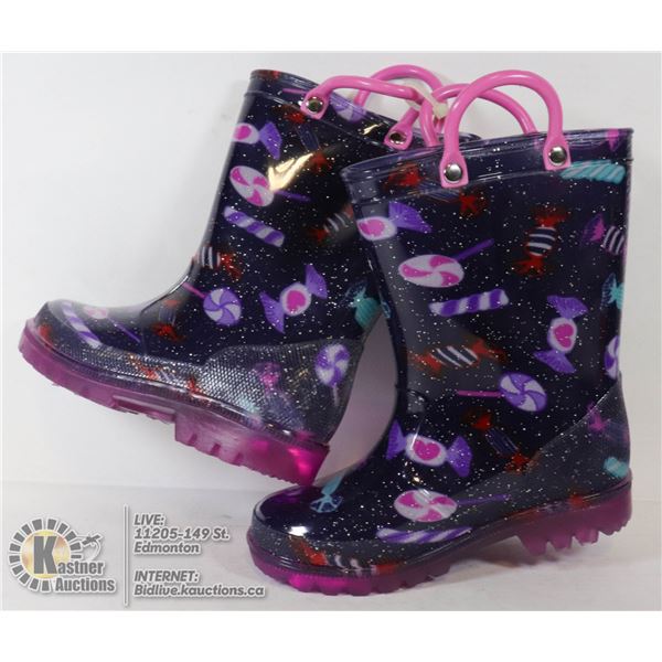 LIGHT UP RUBBER BOOTS SIZE 9
