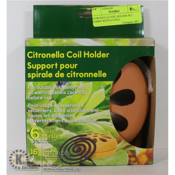 CITRONELLA COIL HOLDER SET COMES WITH 6 COILS
