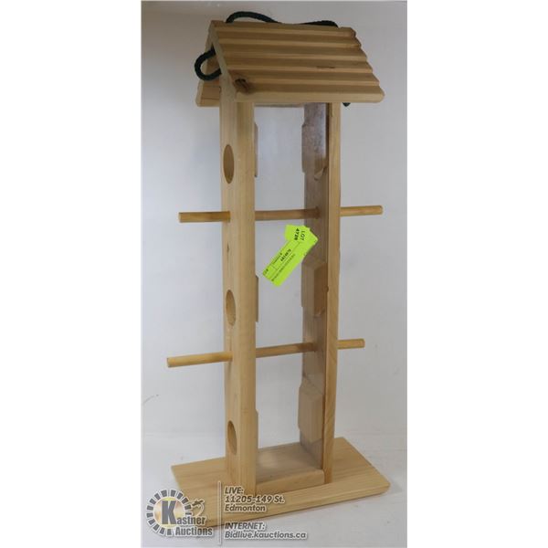 WOOD BIRD FEEDERS