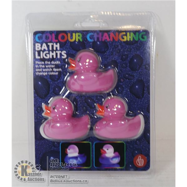 NEW 3PC COLOUR CHANGING BATH LIGHTS SET