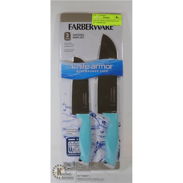 NEW 2PC KNIFE ARMOR KNIFE SET BY: FABERWARE