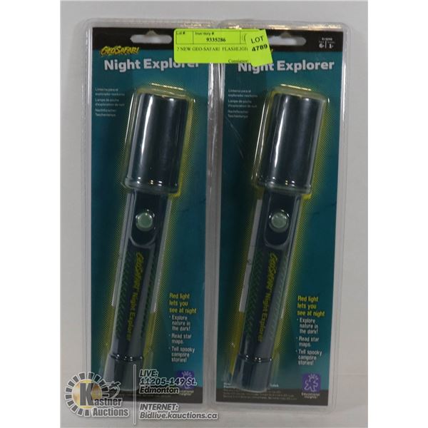 2 NEW GEO-SAFARI  FLASHLIGHTS