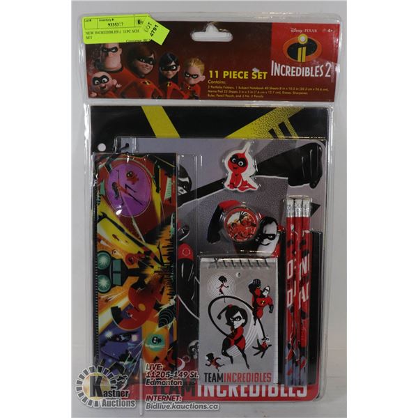 NEW INCREDIBLES 2  11PC SCHOOL SET