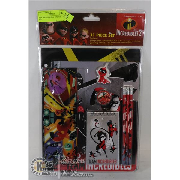 NEW INCREDIBLES 2  11PC SCHOOL SET