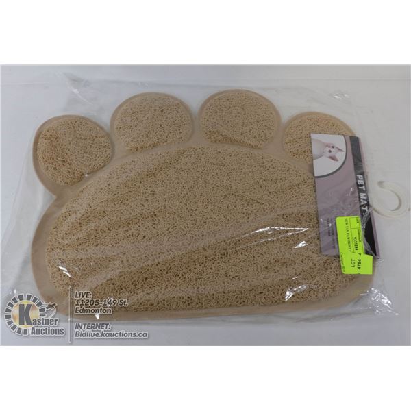 NEW TAN PAW PRINT PET MAT