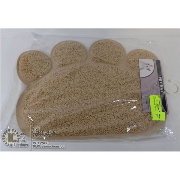 NEW TAN PAW PRINT PET MAT