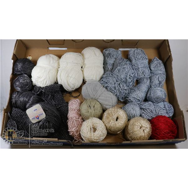 ESTATE FLAT OF 23 SKEINS ASSTD YARN