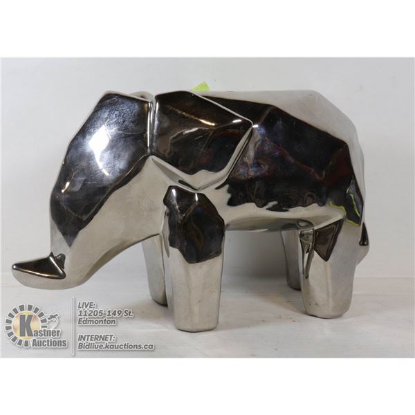 LARGE PLATINUM STEEL COLOR SHOWHOME ELEPHANT STATU