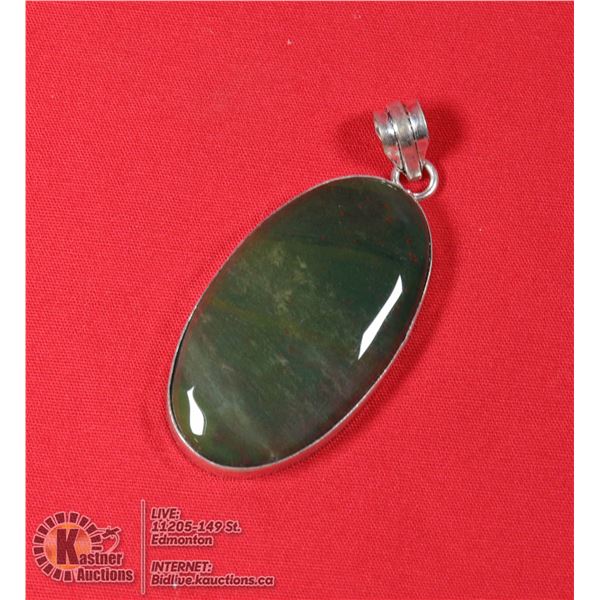 #20-NATURAL INDIA BLOODSTONE PENDANT