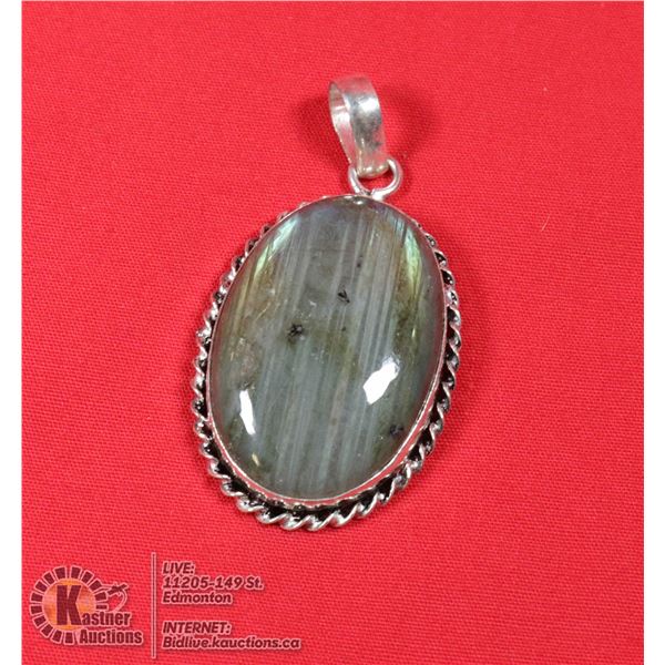 #24-NATURAL FIRE LABRADORITE PENDANT