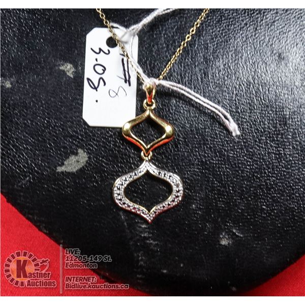 #148-DIAMOND ACCENT PENDANT & NECKLACE 18"