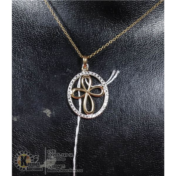 #143-DIAMOND ACCENT PENDANT & NECKLACE 18"