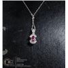 Image 1 : #136-PINK SAPPHIRE PENDANT & NECKLACE 18"